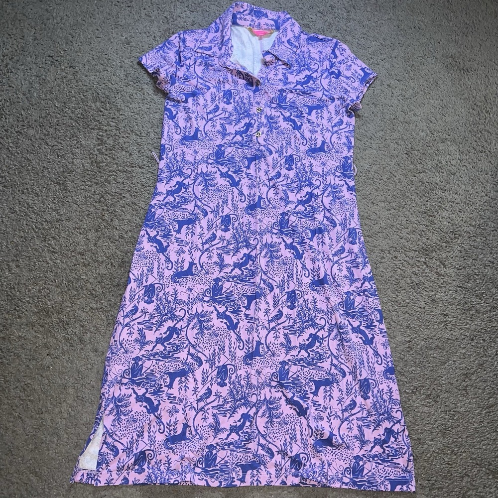 Lilly Pulitzer Women's Small Renee Dress Lilac Freesi Safari As I Can See Size S